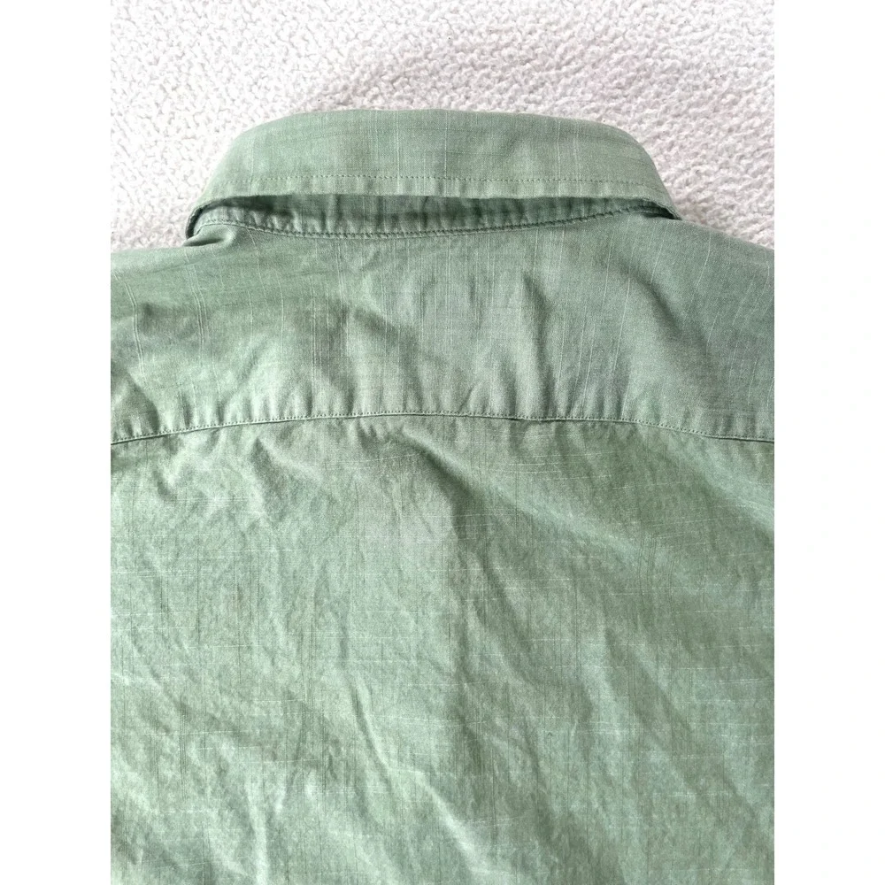 Banana Republic Mens Large Button Down Shirt Green Standard Fit Long Sleeve